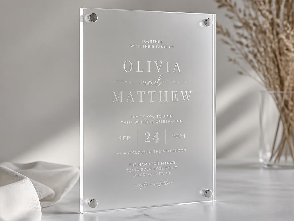 Exemple de rendu : invitation 3D plexi / acrylique